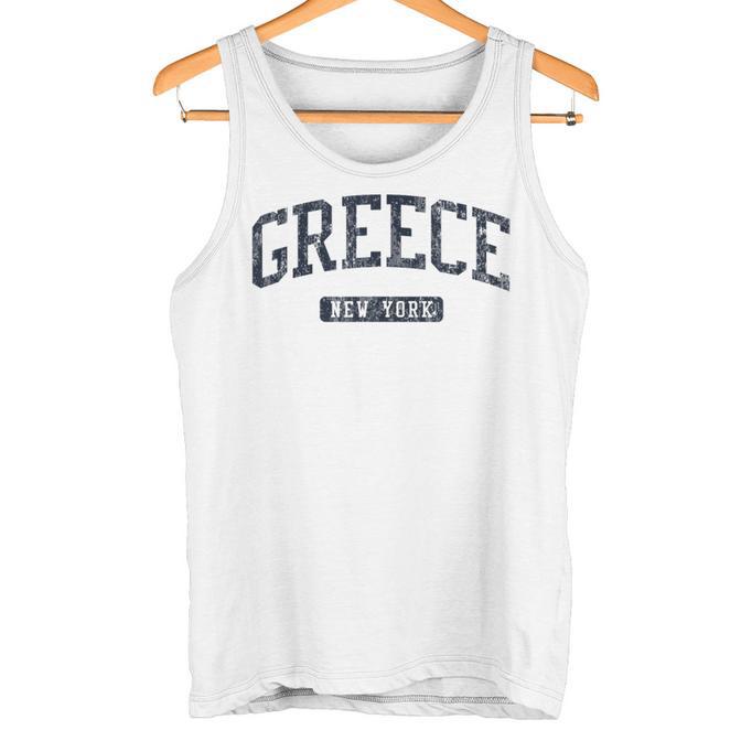 Greece NY J05 Vintage Athletic Blue Tank Top